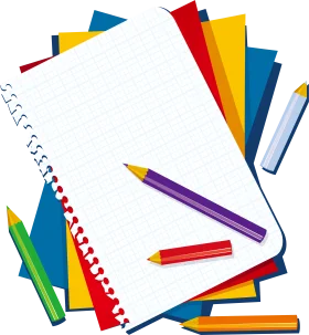 Colorful School Supplies Clipart: Notebooks and Pencils for Creative Learning