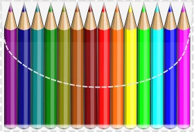 Colorful Spectrum of Sharpened Wooden Colored Pencils Clipart Artistic Display
