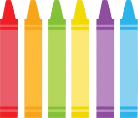 Rainbow Colored Crayons Clipart: Artistic School Supplies Illustration