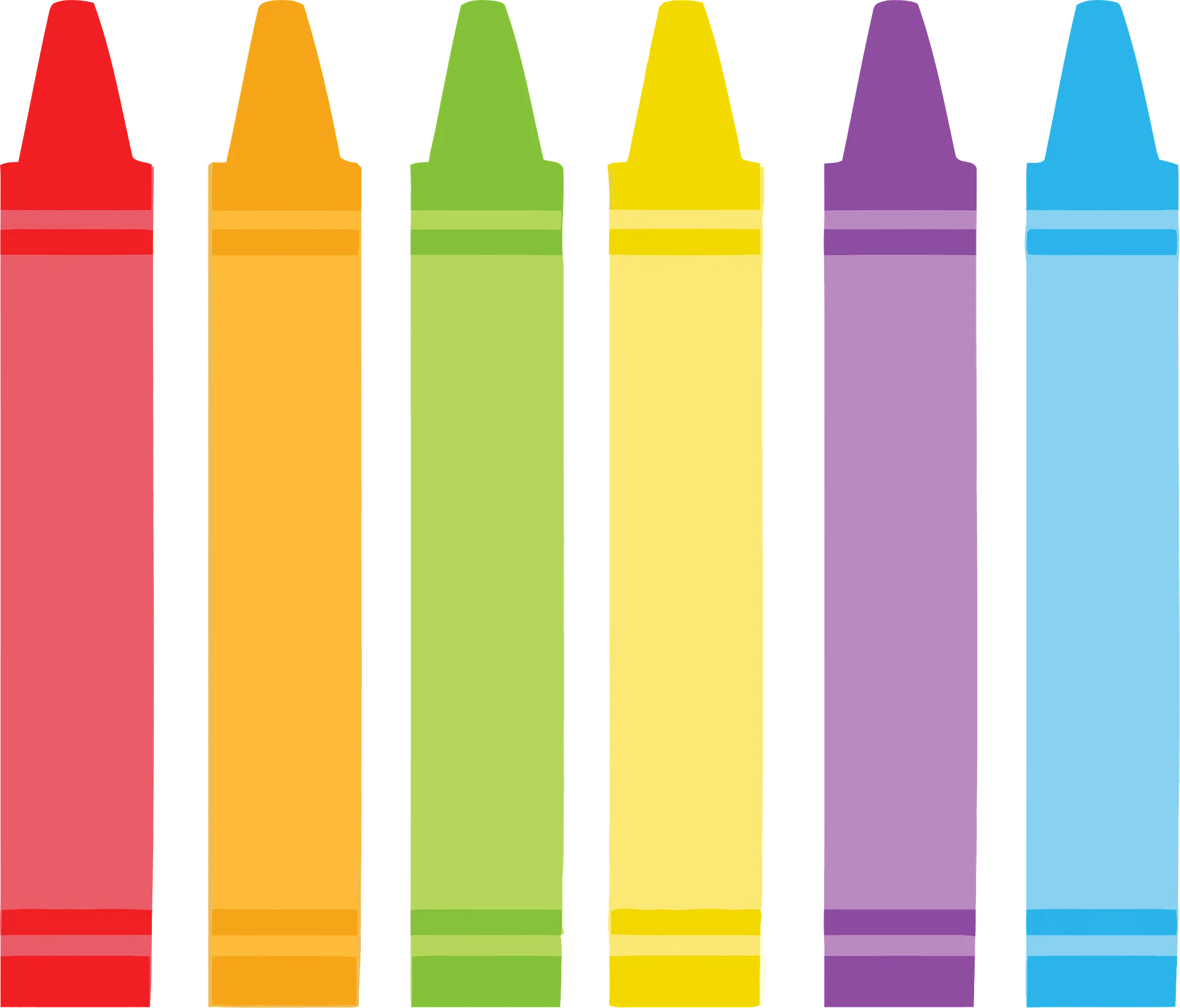 Rainbow Colored Crayons Clipart: Artistic School Supplies Illustration