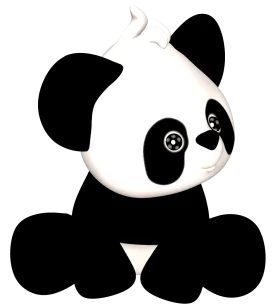 Adorable Black and White Cartoon Panda Clipart with Charming Design