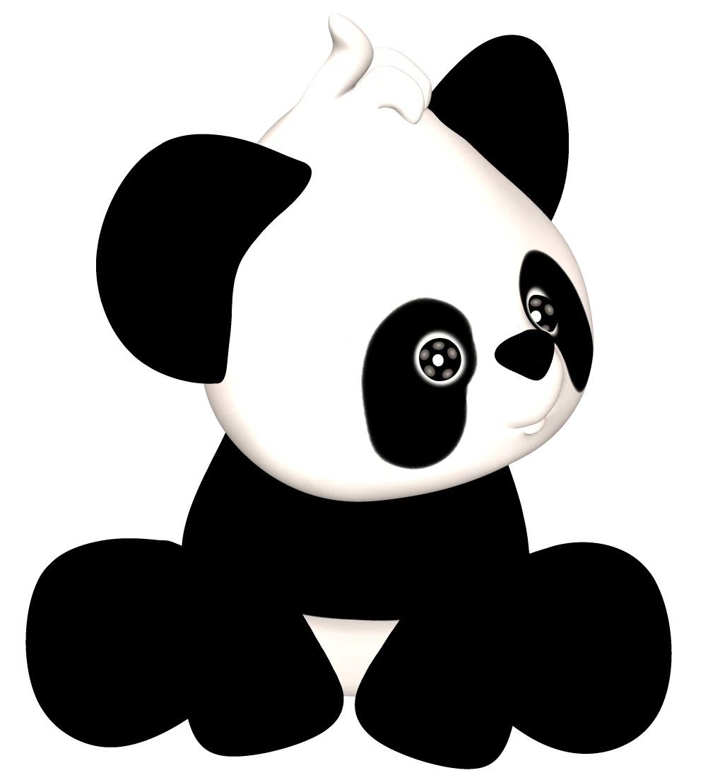 Adorable Black and White Cartoon Panda Clipart with Charming Design