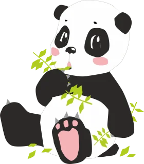 Adorable Cartoon Panda Clipart: Playful Bamboo Munching Woodland Creature
