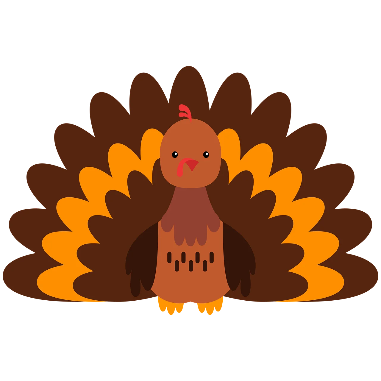 Adorable Cartoon Thanksgiving Turkey Clipart with Warm Autumn Colors