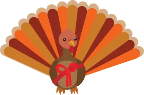 Adorable Thanksgiving Turkey Clipart with Warm Autumn Color Palette and Cute Expression
