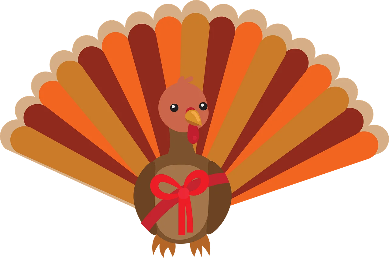 Adorable Thanksgiving Turkey Clipart with Warm Autumn Color Palette and Cute Expression