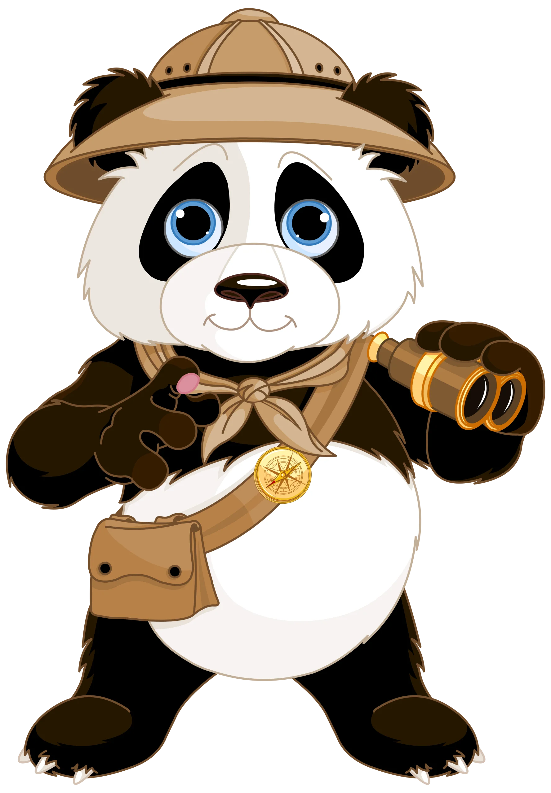 Adventurous Explorer Panda Clipart: Safari-Ready Cute Animal Character Design