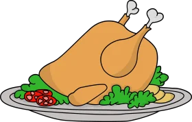 Golden Roasted Thanksgiving Turkey Clipart: A Festive Culinary Centerpiece Illustration
