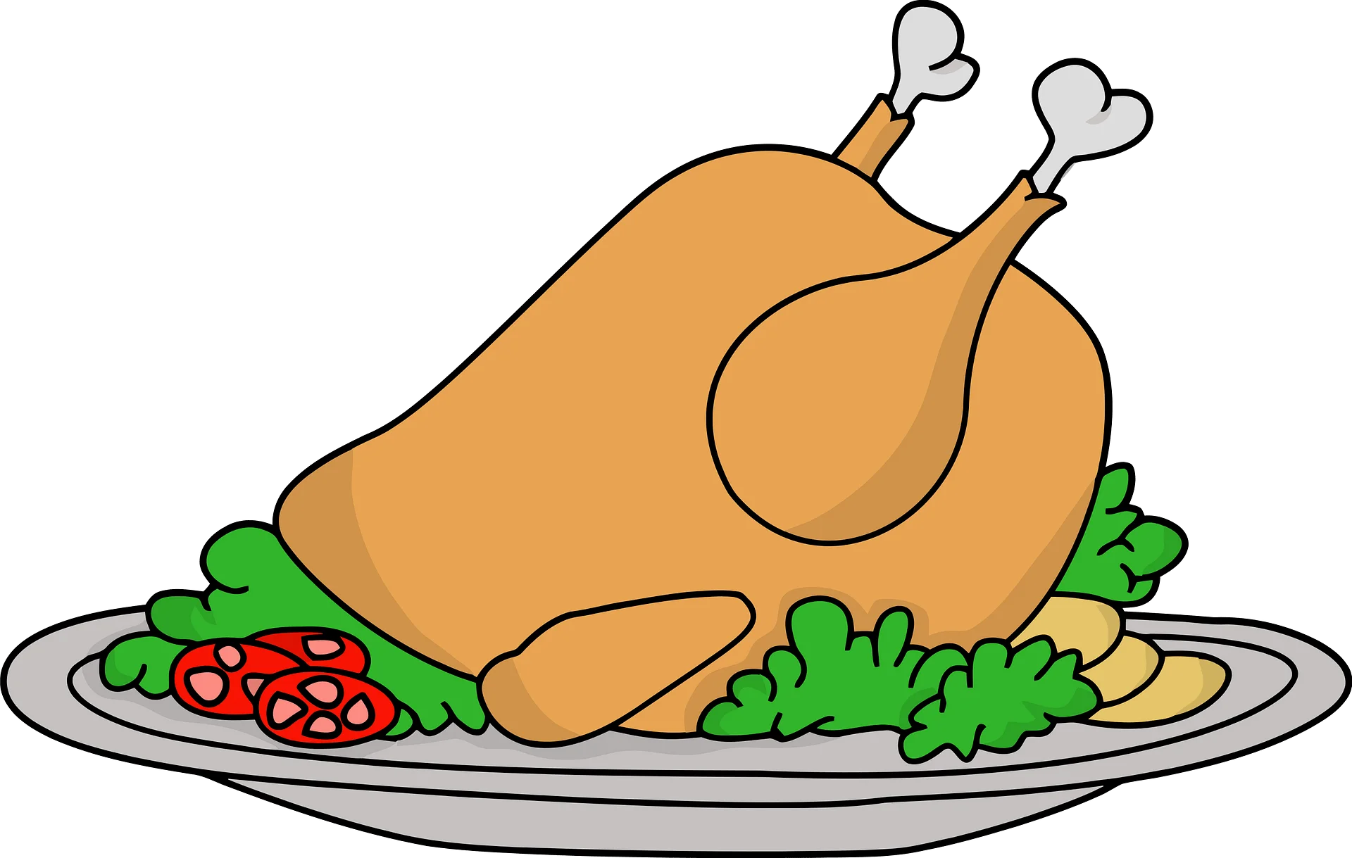 Golden Roasted Thanksgiving Turkey Clipart: A Festive Culinary Centerpiece Illustration