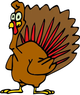 Whimsical Cartoon Thanksgiving Turkey Clipart with Comical Expression