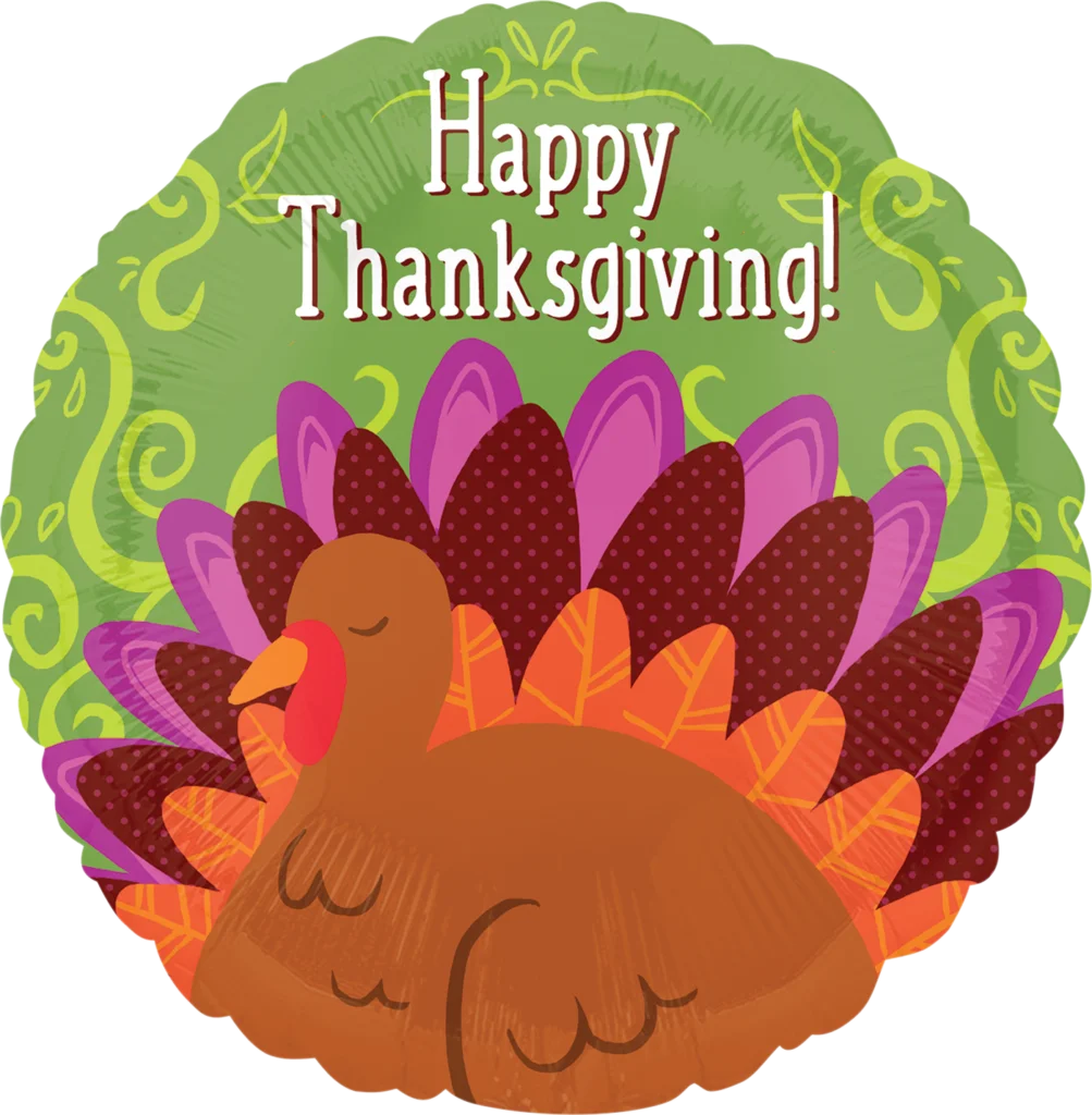 Whimsical Thanksgiving Turkey Clipart with Festive Autumn Color Palette