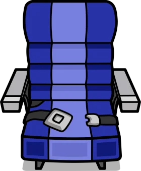 Blue and Gray Ergonomic Office Chair Clipart with Geometric Panels