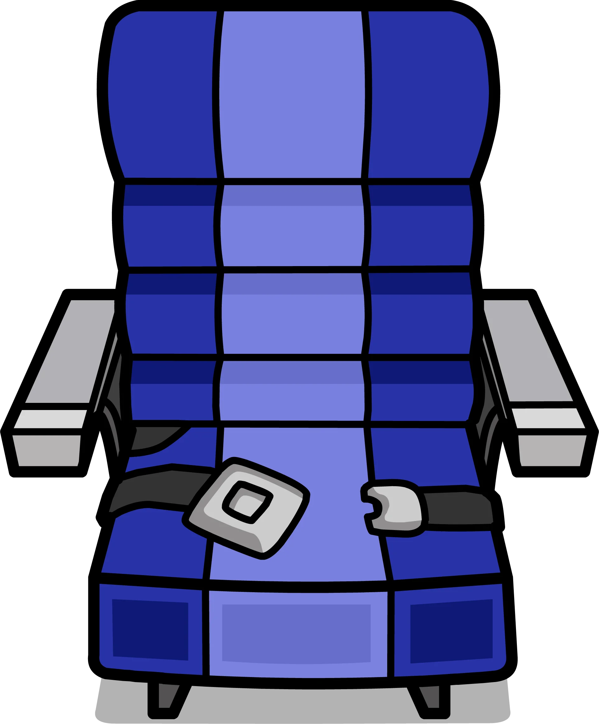 Blue and Gray Ergonomic Office Chair Clipart with Geometric Panels