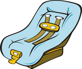 Cartoon Baby Car Seat Clipart Design with Safety Harness Straps