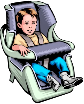 Child Safety Car Seat Clipart Illustration for Parenting and Transportation Guides