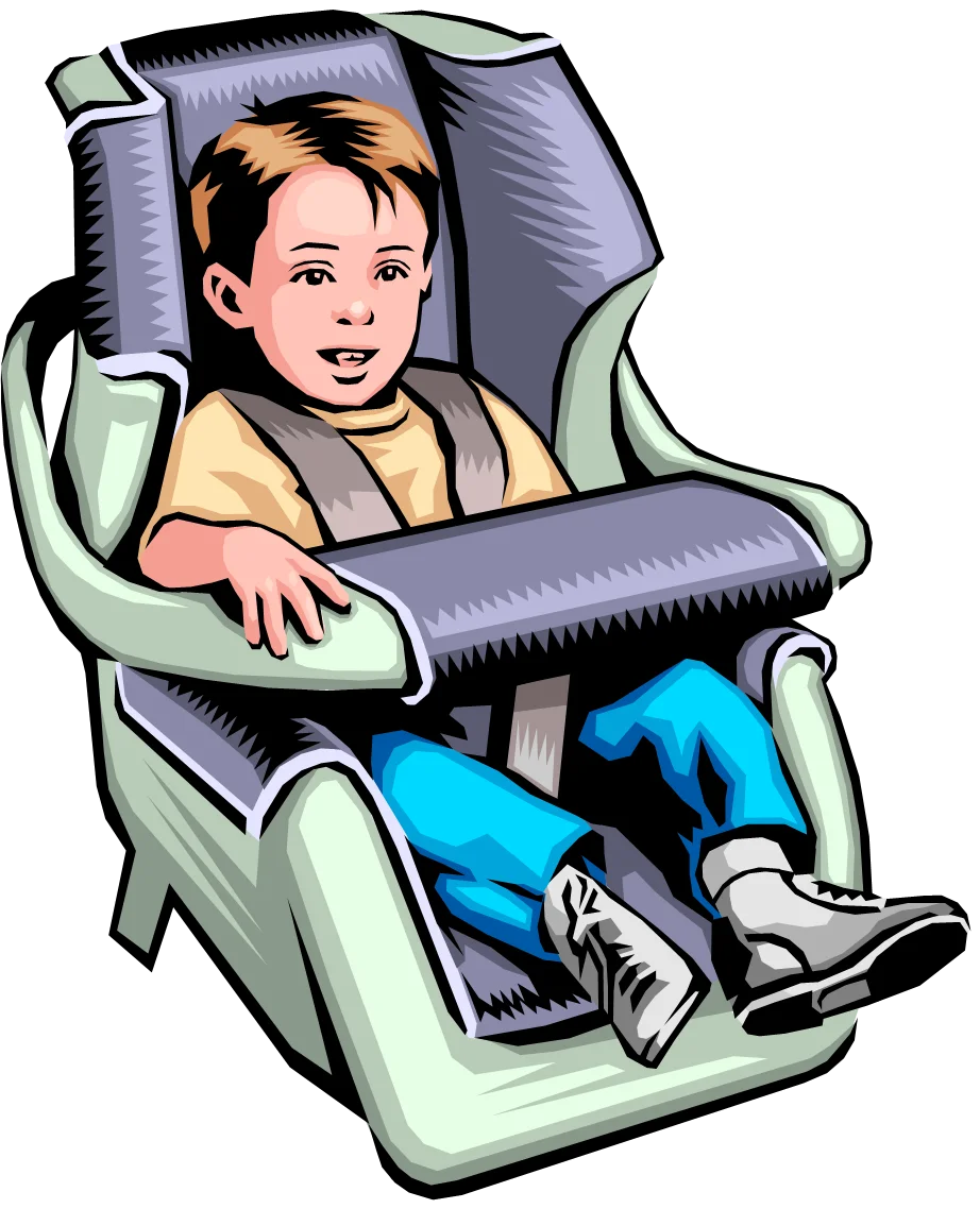 Child Safety Car Seat Clipart Illustration for Parenting and Transportation Guides