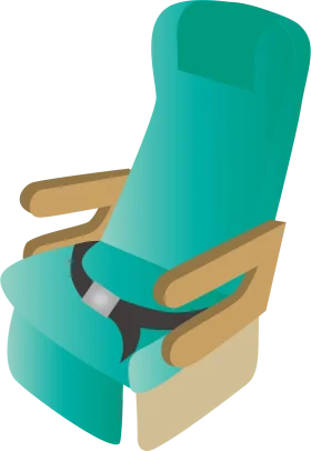 Comfortable Teal Medical Recliner Clipart with Supportive Armrests and Safety Belt