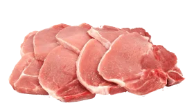 Fresh Raw Pork Chops Clipart: Lean Protein Culinary Ingredient Display