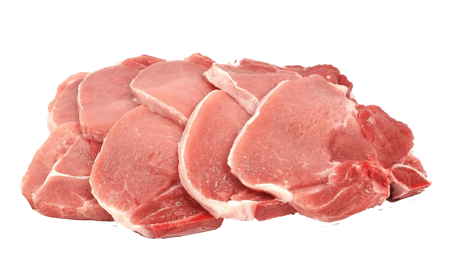 Fresh Raw Pork Chops Clipart: Lean Protein Culinary Ingredient Display