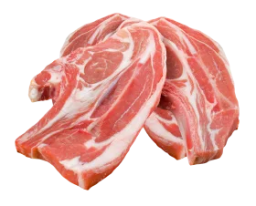 Fresh Raw Pork Ribs Meat Clipart with Marbled Fat and Lean Sections