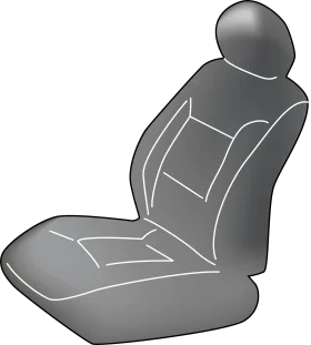 Grayscale Automotive Seat Cover Clipart Illustration for Vehicle Interior Design