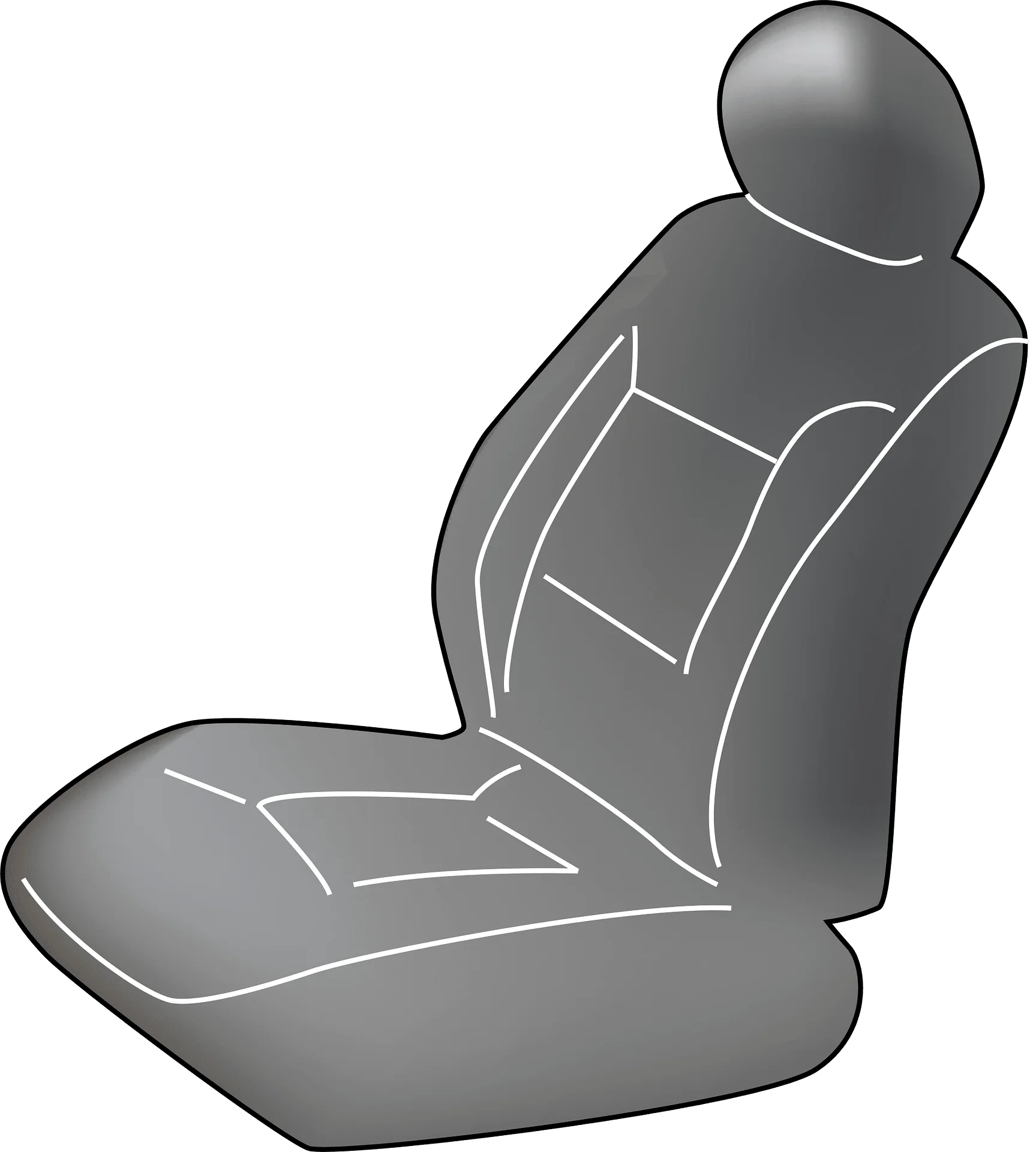 Grayscale Automotive Seat Cover Clipart Illustration for Vehicle Interior Design