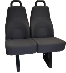 Minimalist Gray Double Seat Clipart Design for Transportation Vehicles