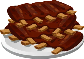 Sizzling Grilled Pork Ribs Clipart: A Mouthwatering Culinary Illustration