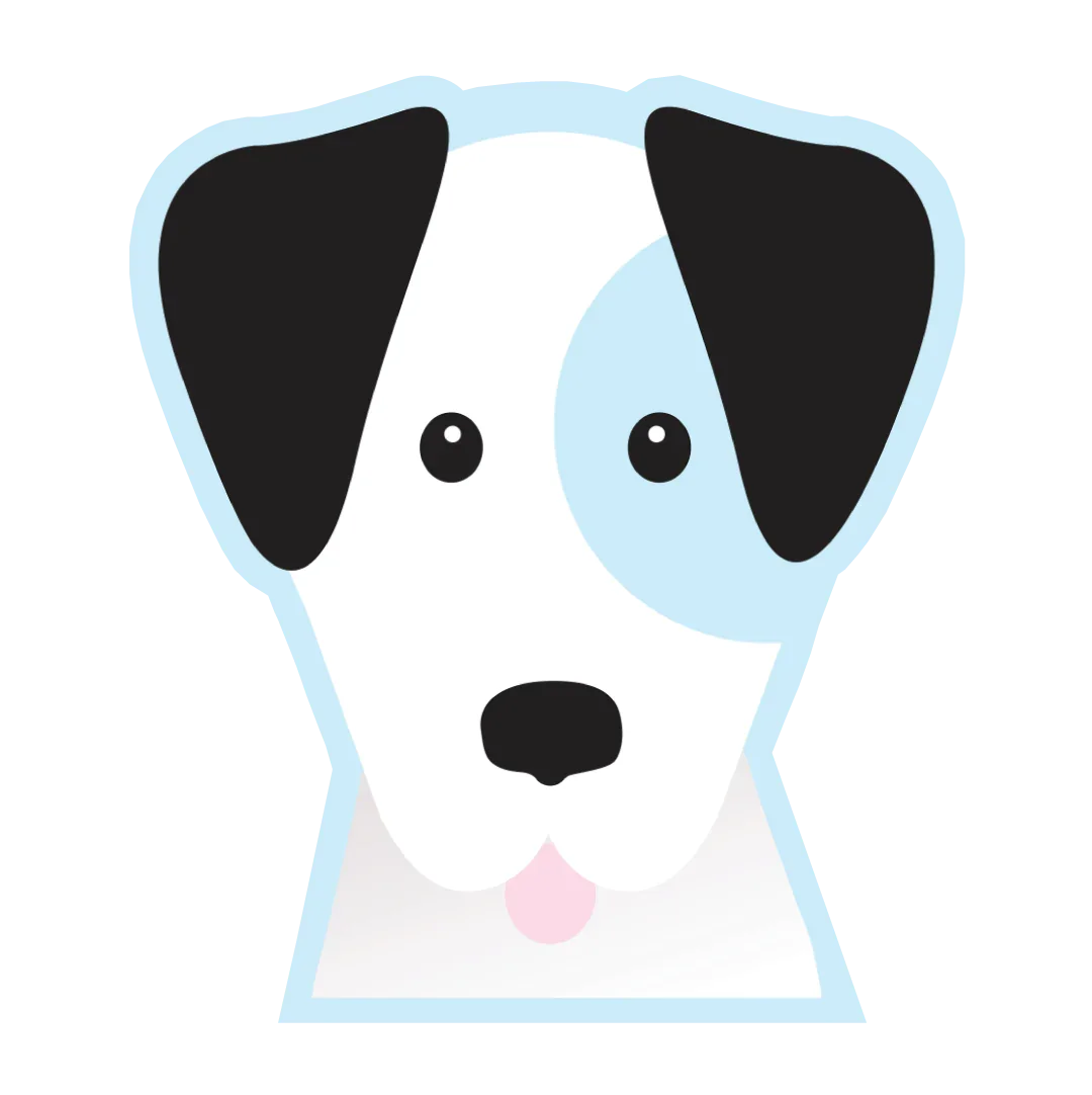 Adorable Jack Russell Terrier Cartoon Clipart Illustration with Soft Blue Background