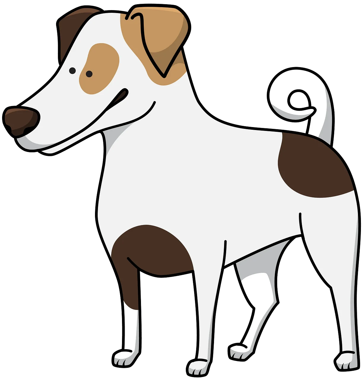 Adorable Jack Russell Terrier Cartoon Clipart with Playful Stance