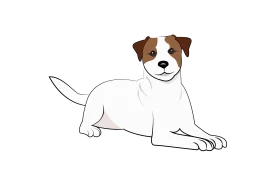 Adorable Jack Russell Terrier Clipart Illustration with Soft Color Palette