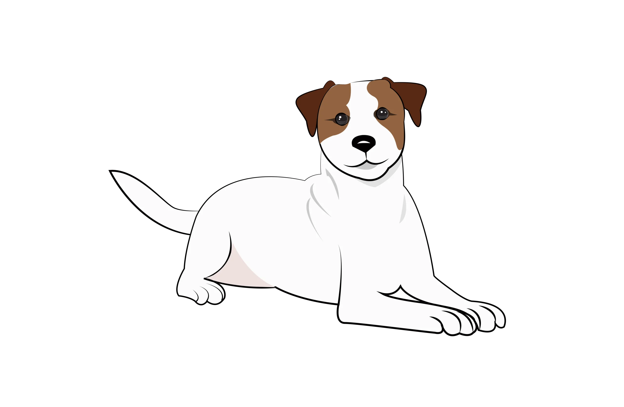 Adorable Jack Russell Terrier Clipart Illustration with Soft Color Palette