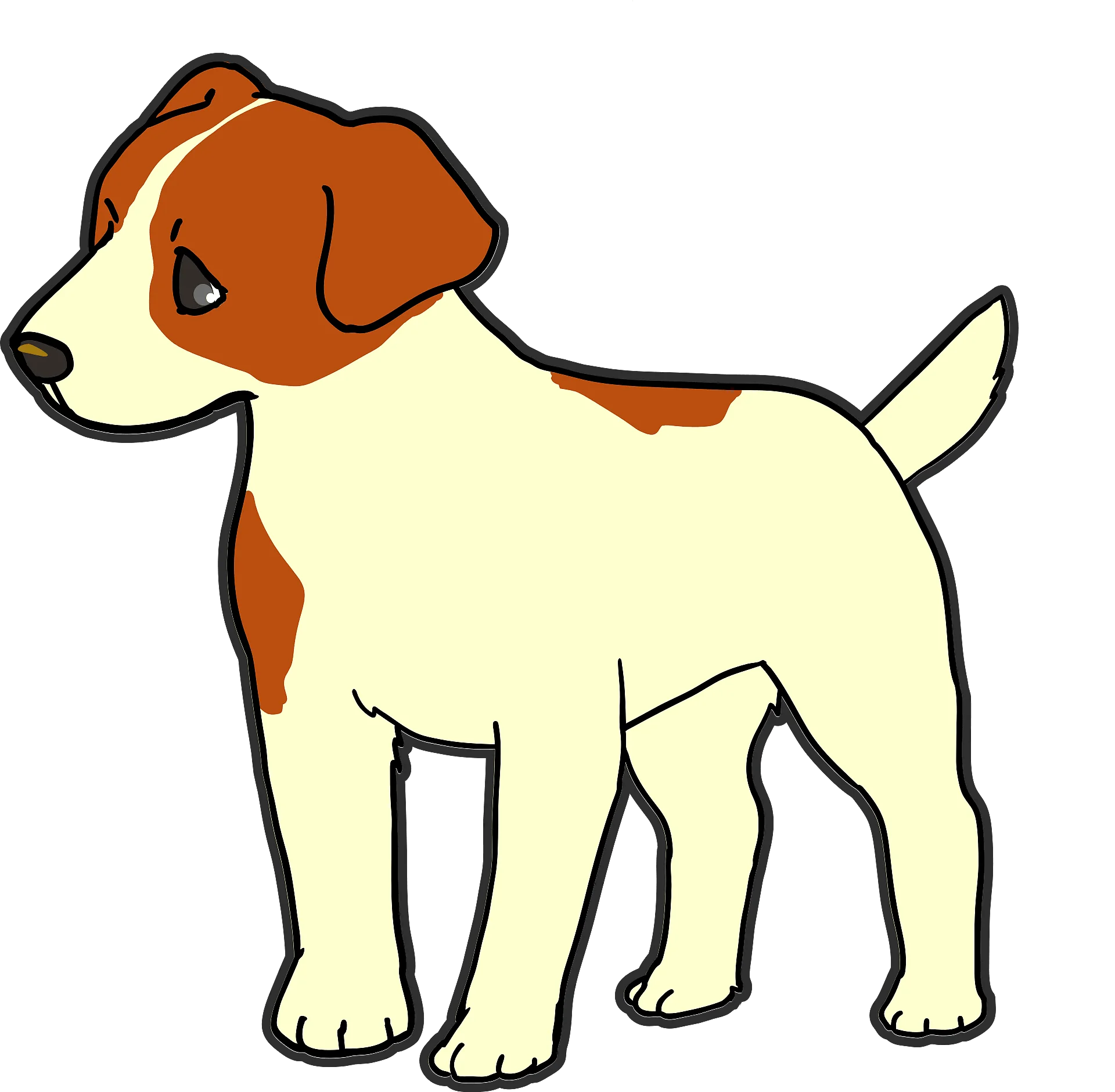 Adorable Jack Russell Terrier Puppy Cartoon Clipart Design