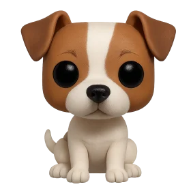 Adorable Jack Russell Terrier Puppy Cartoon Clipart Illustration
