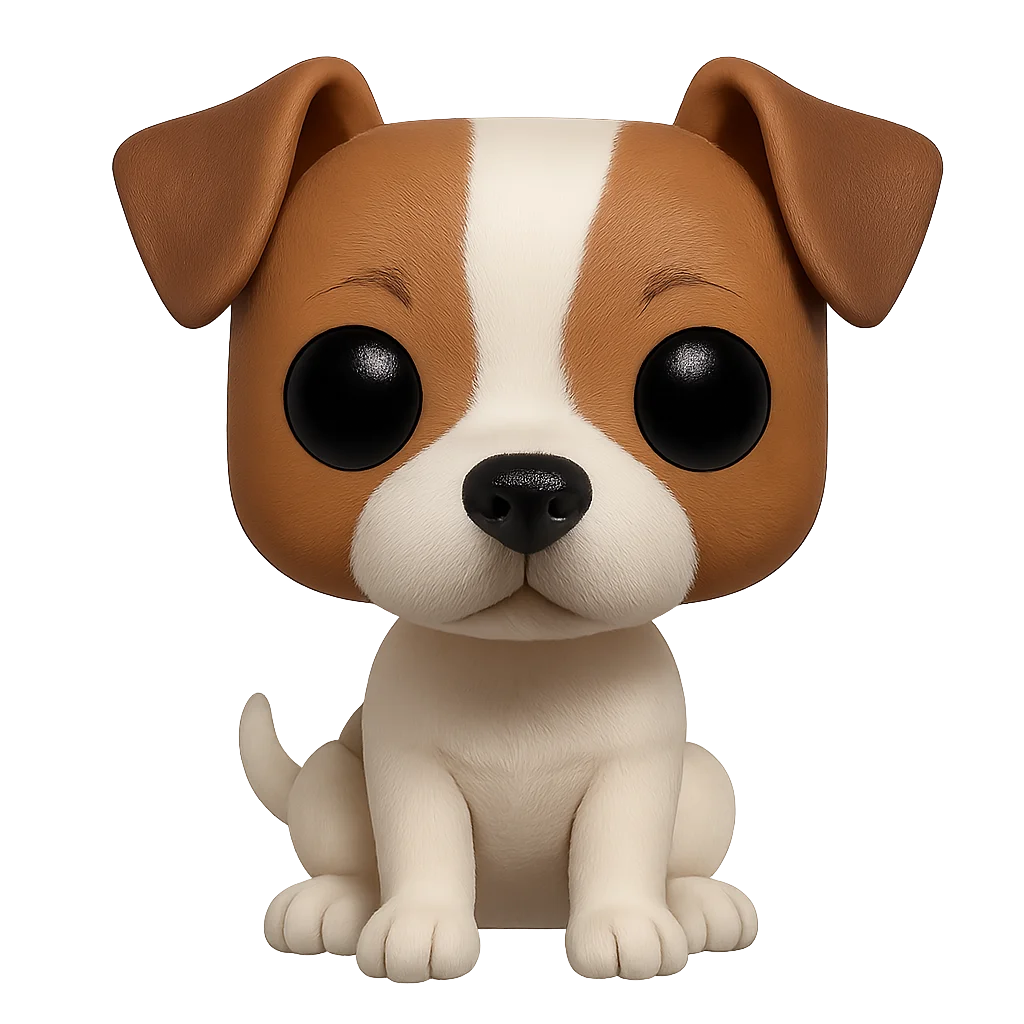 Adorable Jack Russell Terrier Puppy Cartoon Clipart Illustration