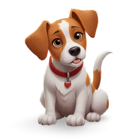 Adorable Jack Russell Terrier Puppy Clipart: Cute Cartoon Companion