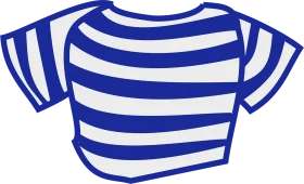 Blue and White Striped Nautical Sailor Style Short-Sleeve Clipart Shirt