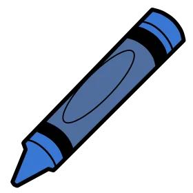 Blue Artistic Crayon Clipart - Simple and Elegant Drawing Tool Graphic