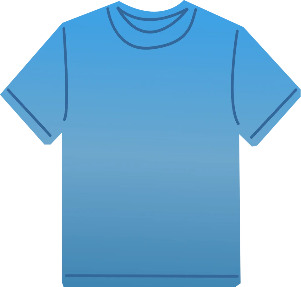 Blue Minimalist Short-Sleeve T-Shirt Clipart Design with Clean Outline