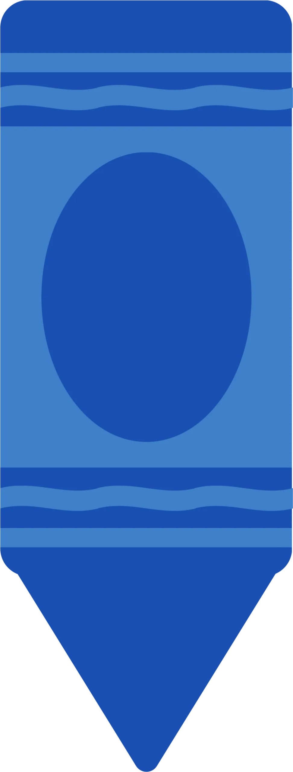 Blue Monochromatic Crayon Clipart Illustration with Geometric Design