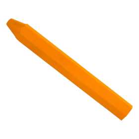Bright Orange Wax Crayon Clipart - Simple Artistic Drawing Tool Illustration