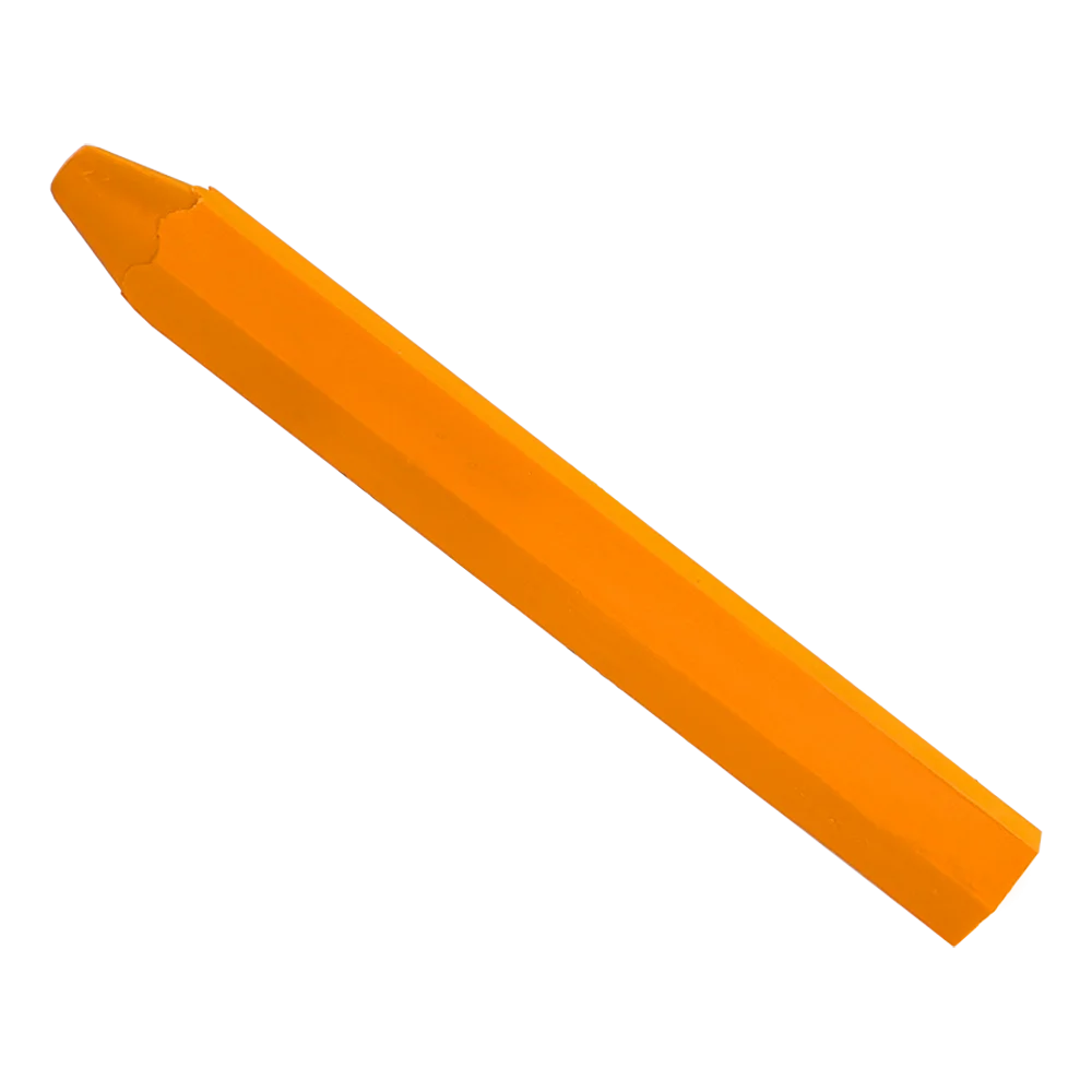 Bright Orange Wax Crayon Clipart - Simple Artistic Drawing Tool Illustration