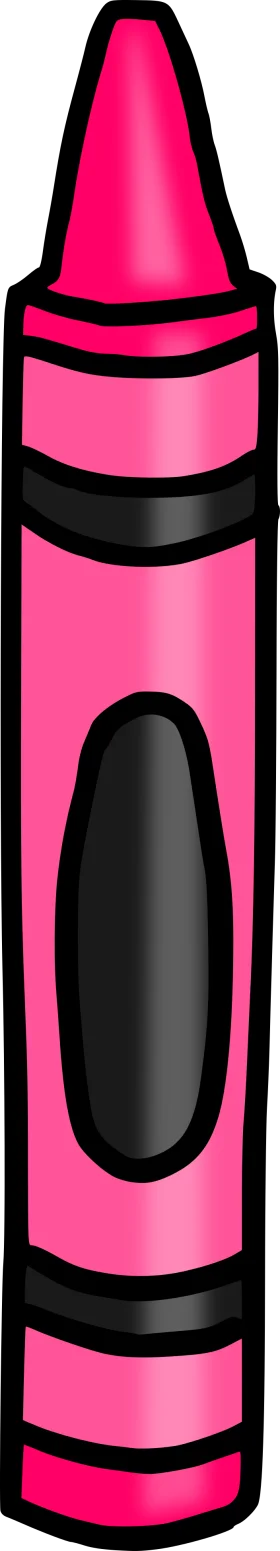 Bright Pink Crayon Clipart: A Playful and Colorful Drawing Tool Illustration