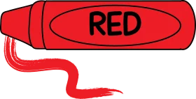Bright Red Crayon Clipart Illustration with Smooth Wavy Coloring Trail