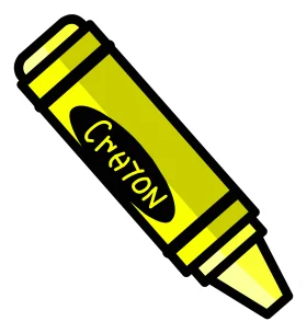 Bright Yellow Crayon Clipart Illustration - Simple School Art Supply Design