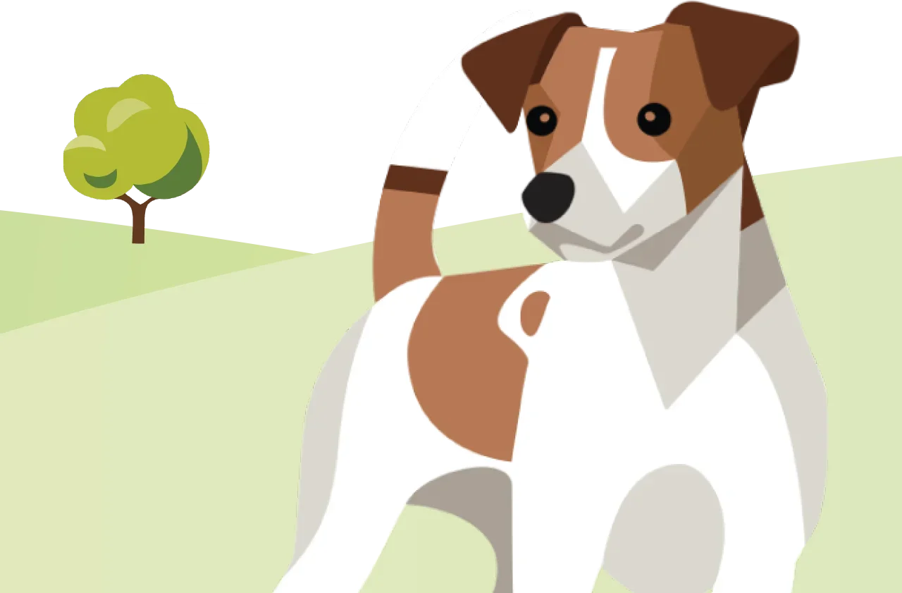 Charming Jack Russell Terrier Clipart Illustration on Peaceful Landscape