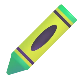 Cheerful Green and Yellow Crayon Clipart Illustration for Creative Design