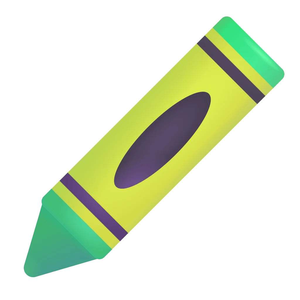 Cheerful Green and Yellow Crayon Clipart Illustration for Creative Design