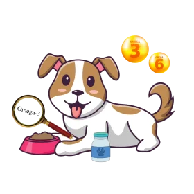 Cheerful Jack Russell Terrier Clipart with Health and Nutrition Elements