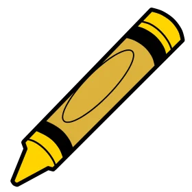 Cheerful Yellow Crayon Clipart Illustration - Simple School Supply Design